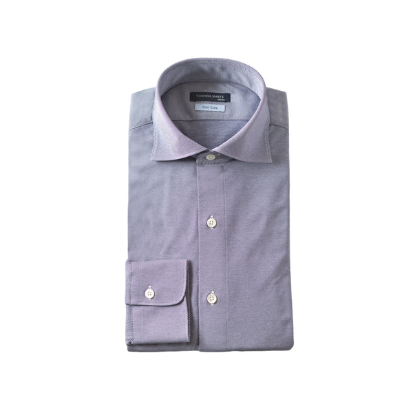 【日本製】 ワイシャツ メンズ ビジネス 長袖 イージーケア ノーアイロン 無地 ワイドカラー イージーフォーマルシャツ ネイビー(SNKN23-050-na)