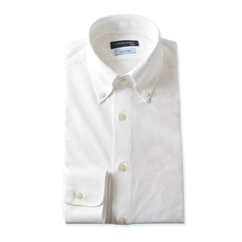 【日本製】 ワイシャツ メンズ 長袖 ビジネス イージーケア ノーアイロン 無地 ボタンダウン イージーフォーマルシャツ ホワイト(SNKN23-052-wh)