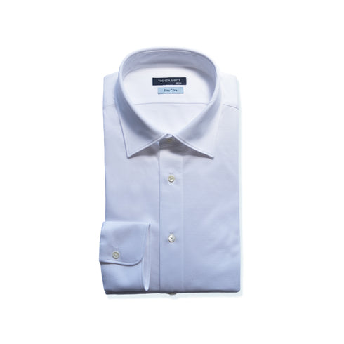 【日本製】ワイシャツ メンズ ビジネス 長袖 イージーケア ノーアイロン 無地 セミワイドカラー イージーフォーマルシャツ ホワイト(SNKN24-075-wh)