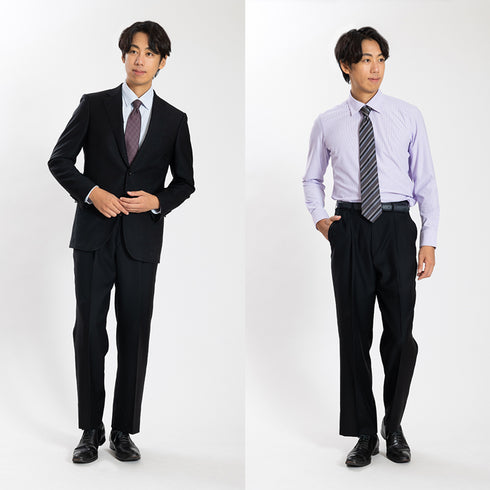 【日本製】ワイシャツ メンズ 長袖 ビジネス カジュアル イージーケア ノーアイロン セミワイドカラー 細ストライプ サックス(SNKN24-079-sa)