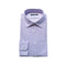 【日本製】ワイシャツ メンズ 長袖 ビジネス カジュアル イージーケア ノーアイロン セミワイドカラー 細ストライプ パープル(SNKN24-079-pu)