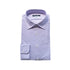 【日本製】ワイシャツ メンズ 長袖 ビジネス カジュアル イージーケア ノーアイロン セミワイドカラー 細ストライプ パープル(SNKN24-079-pu)