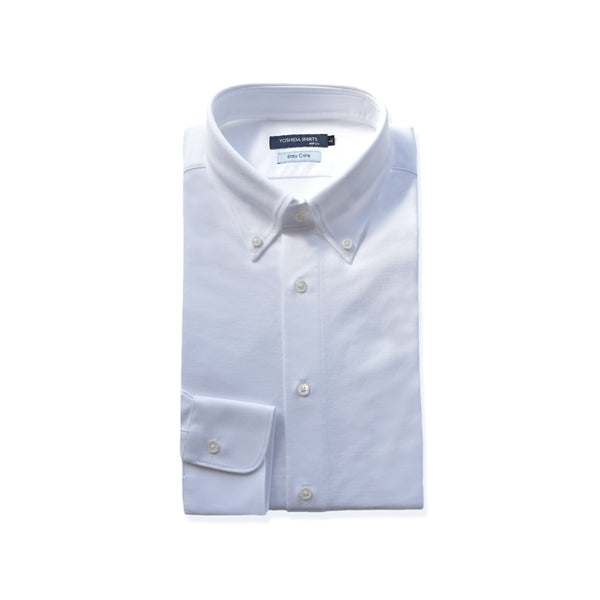【日本製】ワイシャツ メンズ ビジネス 長袖 イージーケア ノーアイロン 無地 ボタンダウン イージーフォーマルシャツ ホワイト(SNKN24-081-wh )