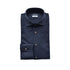 【日本製】 ワイシャツ メンズ ビジネス 長袖 鹿の子 吸水速乾 ストレッチ ノーアイロン 無地 ワイドカラー ネイビー(SNKN24-082-na)