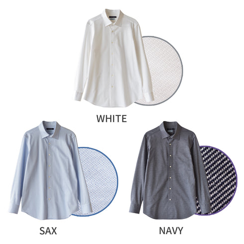 【日本製】 ビジネス ワイシャツ 長袖 メンズ 形態安定 ノンアイロン 綿100% イージーフォーマルシャツ ホワイト(SNKN25-100-wh)