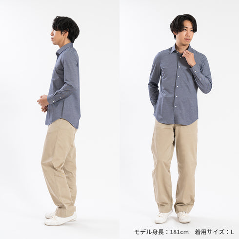 【日本製】 ビジネス ワイシャツ 長袖 メンズ 形態安定 ノンアイロン 綿100% イージーフォーマルシャツ ホワイト(SNKN25-100-wh)