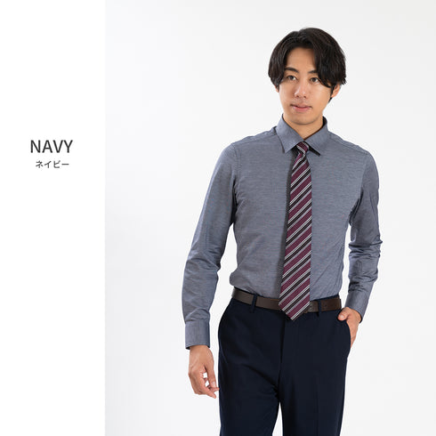 【日本製】 ビジネス ワイシャツ 長袖 メンズ 形態安定 ノンアイロン 綿100% イージーフォーマルシャツ ホワイト(SNKN25-100-wh)