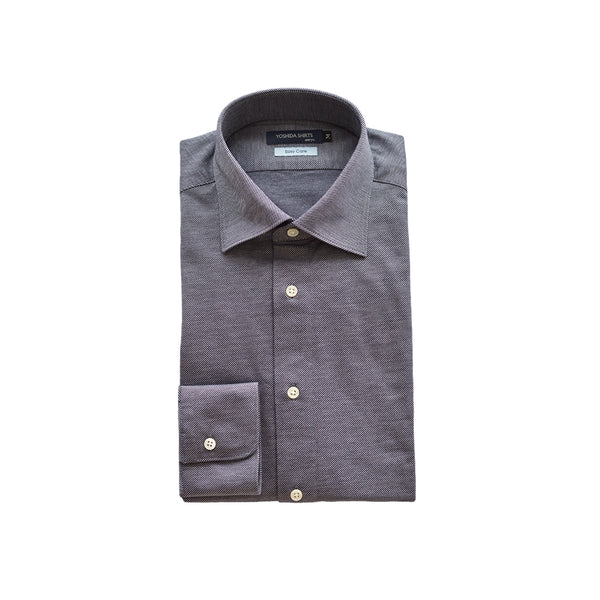 【日本製】 ビジネス ワイシャツ 長袖 メンズ 形態安定 ノンアイロン 綿100% イージーフォーマルシャツ ネイビー(SNKN25-100-na)