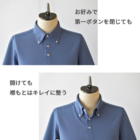 【日本製】 ポロシャツ ビジネス メンズ 半袖 吸水速乾 フィールドセンサー ボタンダウン 無地 ホワイト(SPKB25-089-wh)