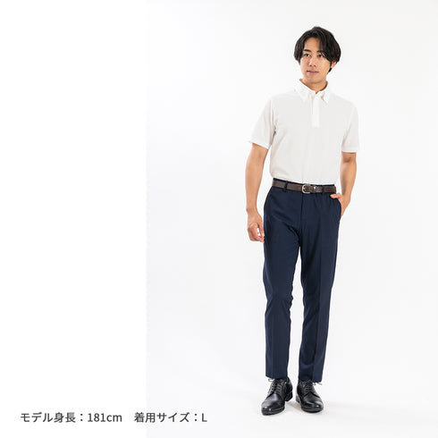 【日本製】 ポロシャツ ビジネス メンズ 半袖 吸水速乾 フィールドセンサー ボタンダウン 無地 ホワイト(SPKB25-089-wh)