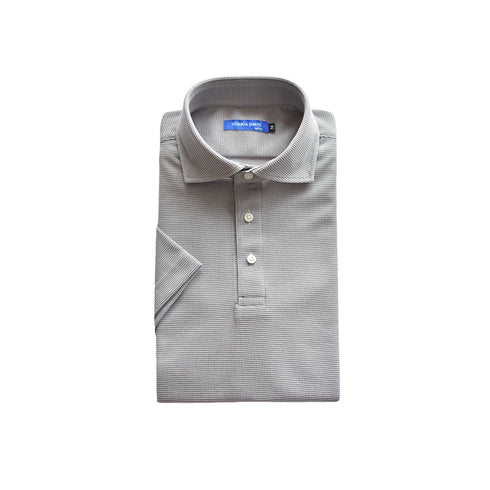 【日本製】 ワッフル ポロシャツ メンズ 半袖 吸水速乾 無地 ワイドカラー グレー(SPKB25-090-gr)