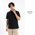 【日本製】 ワッフル ポロシャツ メンズ 半袖 吸水速乾 無地 ワイドカラー ブラック(SPKB25-090-bk)
