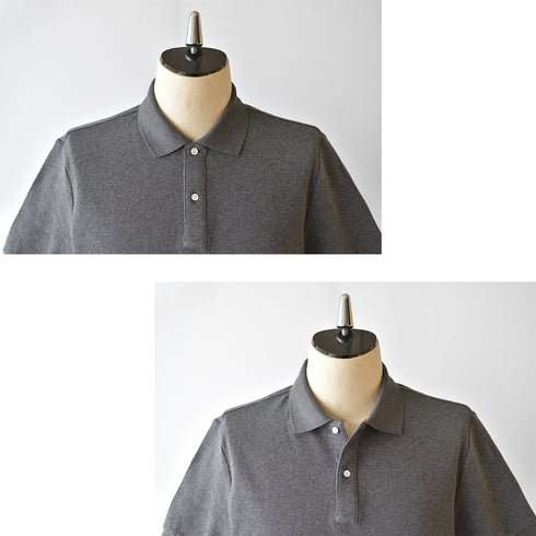 【日本製】 メンズ ポロシャツ 半袖 ドライタッチ 綿100% リブ襟 無地 グレー(SPKB25-093-gr)