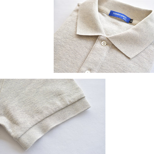 【日本製】 メンズ ポロシャツ 半袖 ドライタッチ 綿100% リブ襟 無地 グレー(SPKB25-093-gr)