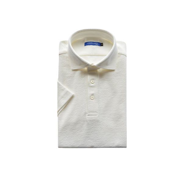 【日本製】 ポロシャツ メンズ 半袖 ビジネス 綿100% 天然素材 やわらかい ドライタッチ 無地 ワイドカラー ホワイト(SPKB25-094-wh)