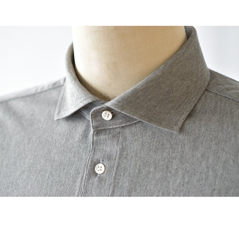 【日本製】 ポロシャツ ビジネス メンズ 半袖 デニム ヘリンボーン 無地 ストレッチ ワイドカラー ネイビー(SPKB25-095-na)