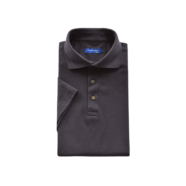 【日本製】メンズ ポロシャツ 半袖 ビジネス 抗菌効果 ピエクレックス 無地 ワイドカラー ブラック(SPKB25-107-bk)