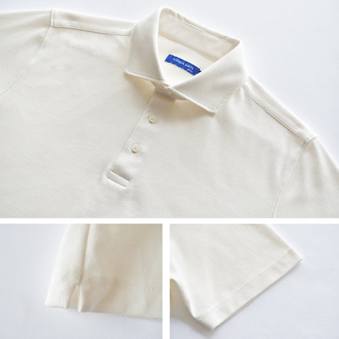 【日本製】メンズ ポロシャツ 半袖 ビジネス 抗菌効果 ピエクレックス 無地 ワイドカラー ブラック(SPKB25-107-bk)