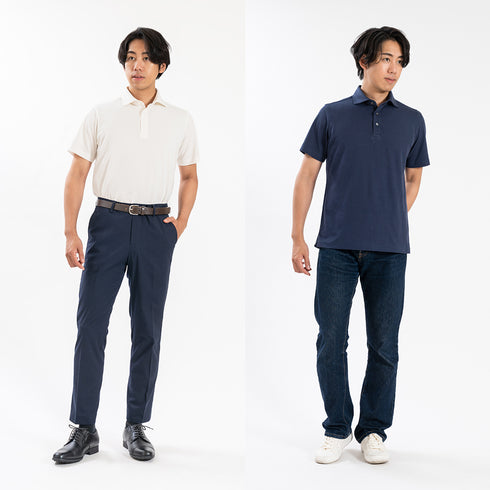 【日本製】メンズ ポロシャツ 半袖 ビジネス 抗菌効果 ピエクレックス 無地 ワイドカラー ブラック(SPKB25-107-bk)