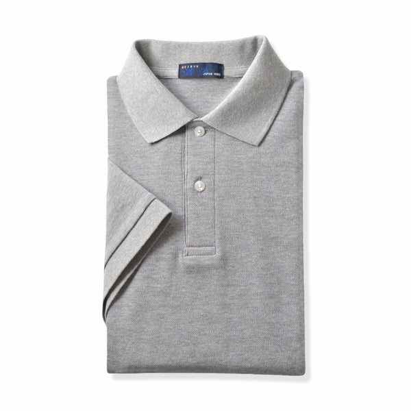 Short-sleeved polo shirt, polo shirt for men, made in Japan, short sleeve, 100% cotton, cool biz, spkj23-038