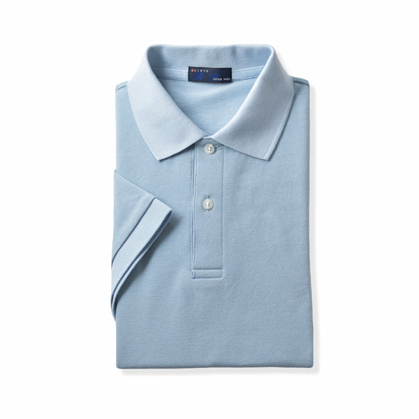 Short-sleeved polo shirt, polo shirt for men, made in Japan, short sleeve, 100% cotton, cool biz, spkj23-038