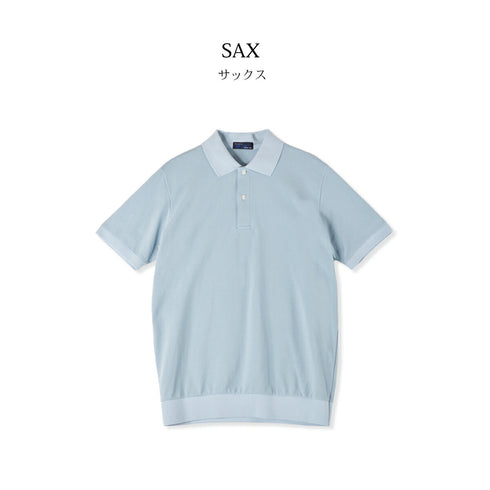 Short-sleeved polo shirt, polo shirt for men, made in Japan, short sleeve, 100% cotton, cool biz, spkj23-038