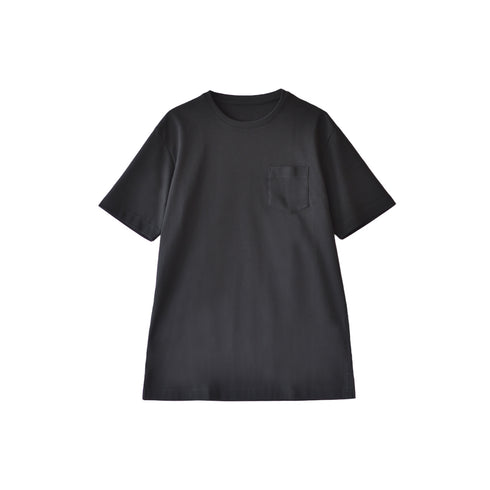 【日本製】tシャツ メンズ 半袖 スビンプラチナム クルーネック 綿100% ポケットあり ブラック(STKJ23-040-bk)