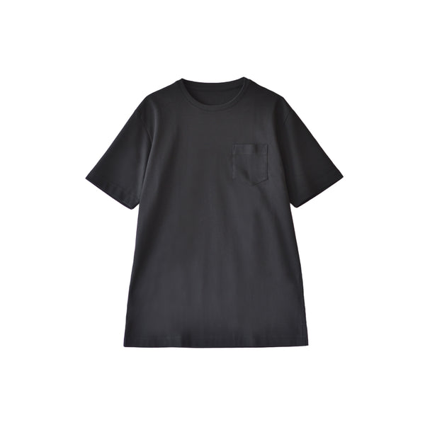 【日本製】tシャツ メンズ 半袖 スビンプラチナム クルーネック 綿100% ポケットあり ブラック(STKJ23-040-bk)