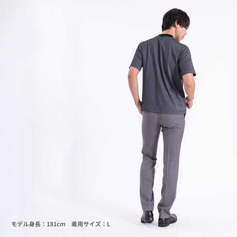 【日本製】tシャツ ジャケット ビジネス メンズ 半袖 ジャケット専用 抗菌効果 ピエクレックス ソリッドブラック(STKB24-085-sbk)