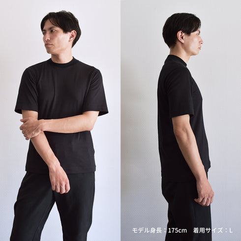 【日本製】tシャツ ジャケット ビジネス メンズ 半袖 ジャケット専用 抗菌効果 ピエクレックス ソリッドブラック(STKB24-085-sbk)