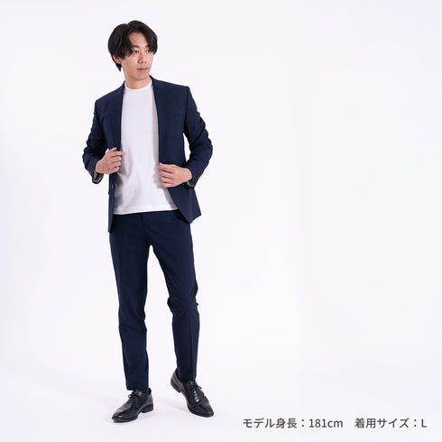 【日本製】tシャツ ジャケット ビジネス メンズ 半袖 ジャケット専用 抗菌効果 ピエクレックス ソリッドブラック(STKB24-085-sbk)