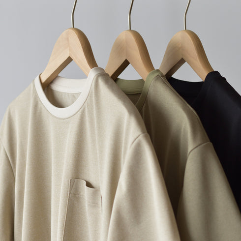 【日本製】 tシャツ メンズ 吸水速乾 通気性 ビジネスカジュアル クルーネック 無地 リネンライク カーキ(stkb26-114-kh)