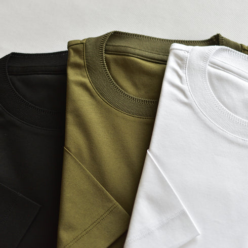 【日本製】 tシャツ メンズ 半袖 高級綿 ビジネスカジュアル クルーネック 無地 綿100% アルビニスムース ホワイト(stkb26-115-wh)