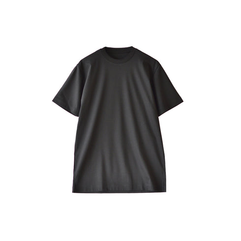 【日本製】 tシャツ メンズ 半袖 高級綿 ビジネスカジュアル クルーネック 無地 綿100% アルビニスムース ブラック(stkb26-115-bk)