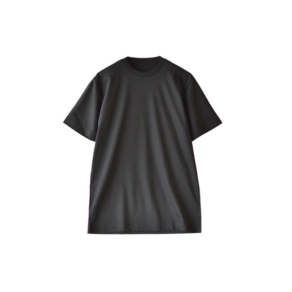 【日本製】 tシャツ メンズ 半袖 高級綿 ビジネスカジュアル クルーネック 無地 綿100% アルビニスムース ブラック(stkb26-115-bk)