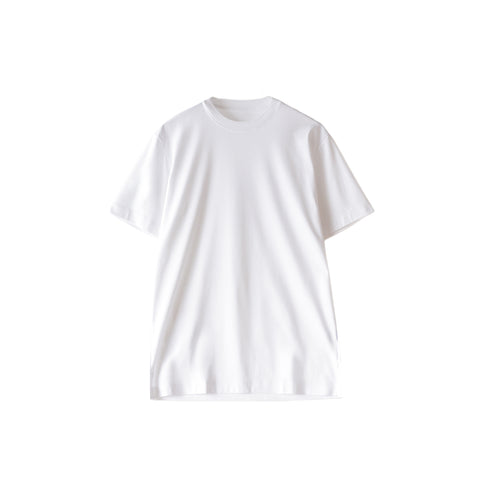 【日本製】 tシャツ メンズ 半袖 高級綿 ビジネスカジュアル クルーネック 無地 綿100% アルビニスムース ホワイト(stkb26-115-wh)