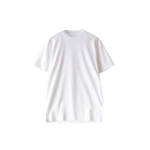 【日本製】 tシャツ メンズ 半袖 高級綿 ビジネスカジュアル クルーネック 無地 綿100% アルビニスムース ホワイト(stkb26-115-wh)