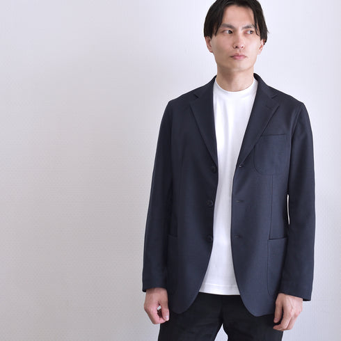 【日本製】 tシャツ メンズ 襟高 半袖 高級綿 ビジネスカジュアル ジャケット専用 無地 綿100% スビンプラチナム ホワイト(stkb26-124-wh)