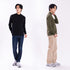 【日本製】 tシャツ メンズ 長袖 ビジネスカジュアル モックネック 無地 高級綿100% スビンプラチナム ブラック(stkb26-126-bk)