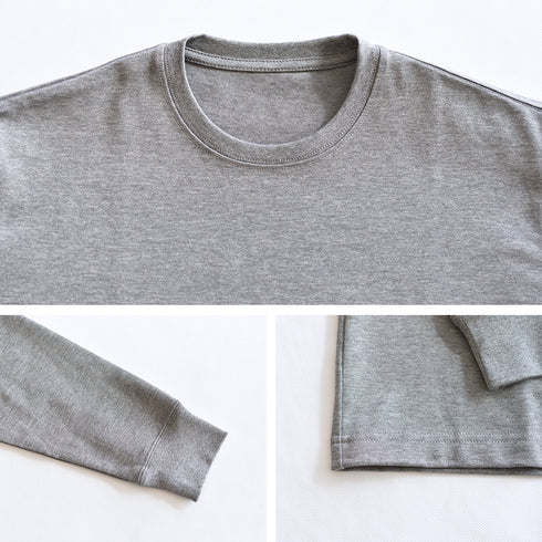 【日本製】 tシャツ メンズ 長袖 ビジネスカジュアル クルーネック 無地 綿100% ウルティマコットン ホワイト(stkb26-127-wh)