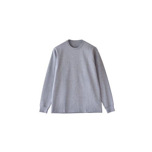【日本製】 tシャツ メンズ 長袖 ビジネスカジュアル クルーネック 無地 綿100% ウルティマコットン グレー(stkb26-127-gr)