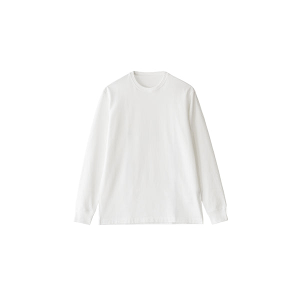 【日本製】 tシャツ メンズ 長袖 ビジネスカジュアル クルーネック 無地 綿100% ウルティマコットン ホワイト(stkb26-127-wh)