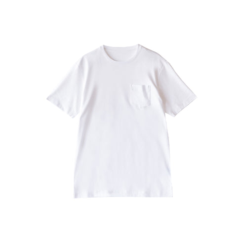 【日本製】tシャツ メンズ 半袖 スビンプラチナム クルーネック 綿100% ポケットあり ホワイト(STKJ23-040-wh)