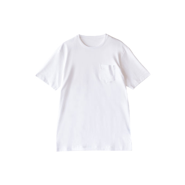 【日本製】tシャツ メンズ 半袖 スビンプラチナム クルーネック 綿100% ポケットあり ホワイト(STKJ23-040-wh)
