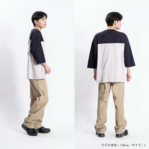【日本製】 tシャツ メンズ 半袖 ビッグシルエット 大きいサイズ ワンポケット 消臭加工綿 100% ネイビー(YMT-001-na)