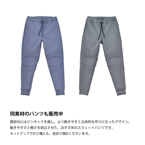 【日本製】 スウェットパーカー メンズ 厚手 フルジップ カイロポケット ダンボールニット ブルー(YMT-002-bl)