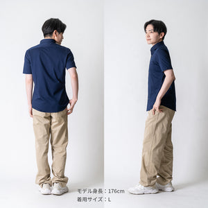 [Seiryu] Men's Knit Shirt, Short Sleeve, Wide Collar, Made in Japan, Easy Care, 2021-HSY23 