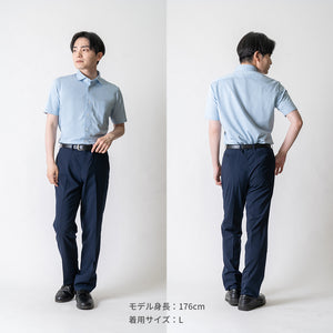 [Seiryu] Men's Knit Shirt, Short Sleeve, Wide Collar, Made in Japan, Easy Care, 2021-HSY23 