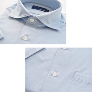 [Seiryu] Men's Knit Shirt, Short Sleeve, Wide Collar, Made in Japan, Easy Care, 2021-HSY23 