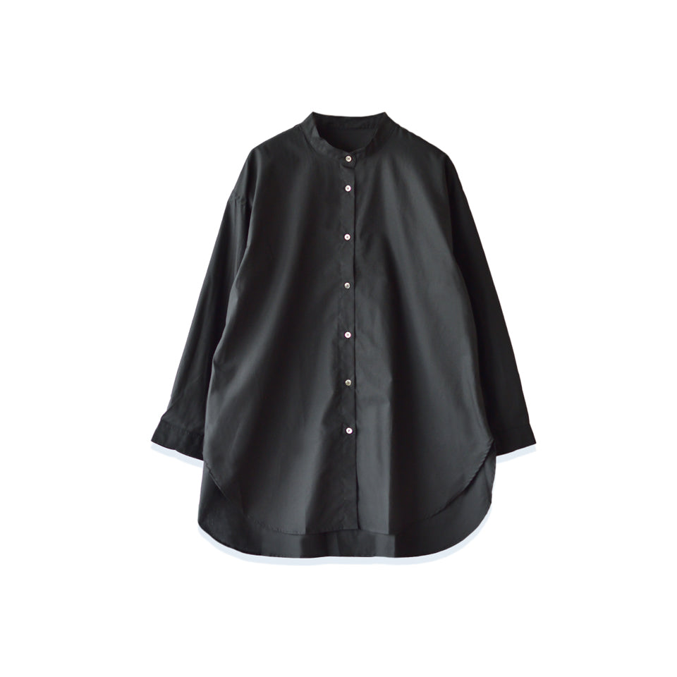 2025 STYLE1》 CODE. 25SAP-02-07H ITEM. Silk Cotton Oxford Regular Collar  Shirt COLOR. Black / Ecru SIZE. 1,2,3,4 QUALITY. Silk 35% / Cotton 65%  DELIVERY. January ITEM STOCKIST Japan A.PRESSE Fragship Store Tokyo @